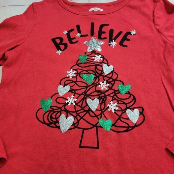 Holiday Time Heart Christmas tree shirt L10/12 - Picture 2 of 2